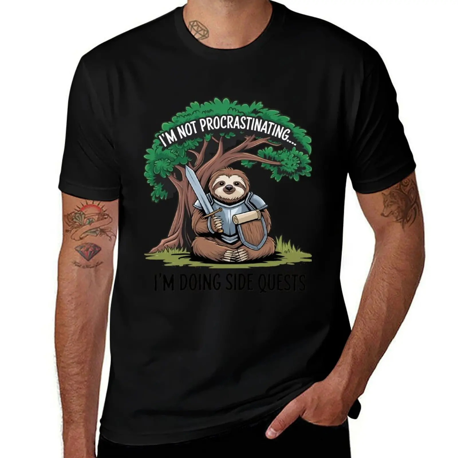 Epic Procrastination: Quest of the Sloth T-Shirt Summer Fashion Casual Tee Shirt T-Shirt