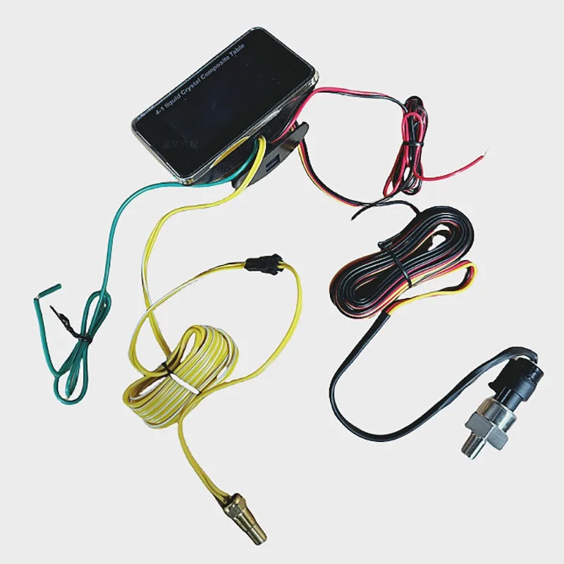 12V‑24V Universal LCD 4‑In‑1 Gauge Oil‑Temp Water‑Temp Voltage Fuel Level Combo Meter For Car Truck Modification Dashboard