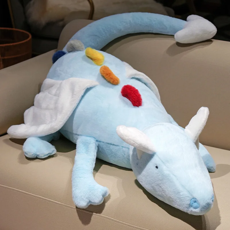 Super Soft Giant Sky Rainbow Dragon Plush Toys Anime Stuffed Animal Cartoon Dino Pillow Home Decor Plushies Dolls Soft Kids Toys