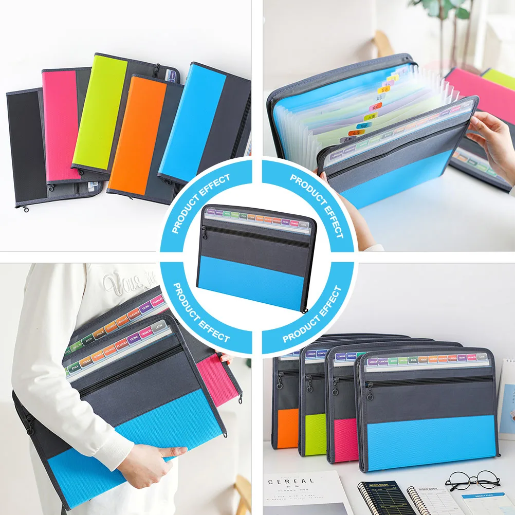 

1pcs 13 Pockets Multi Layer Expanding Portable Business Document Organizer Double Zipper Office Storage for Students