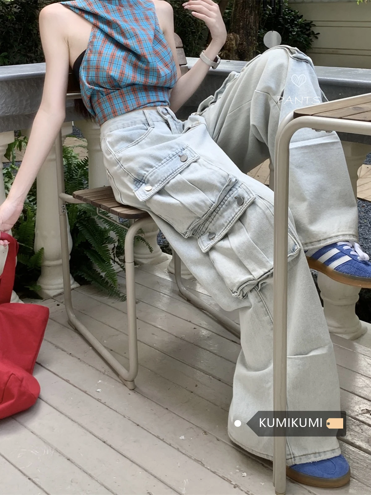 

ZHISILAO Pocket Cargo Jeans Women Vintage Casual High Waist Full Length Denim Pants Streetwear Autumn Winter 2024