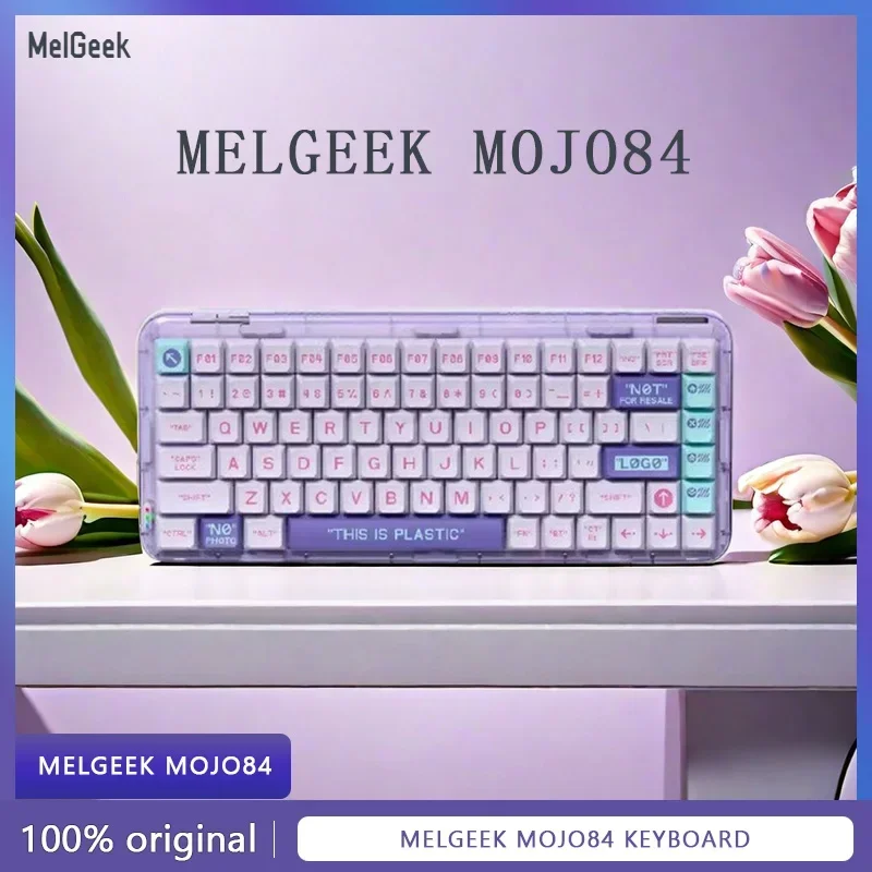 

Клавиатура Melgeek Mojo84, компьютерное периферийное оборудование, прозрачная Беспроводная Bluetooth механическая клавиатура, игровая офисная Бесшумная клавиатура