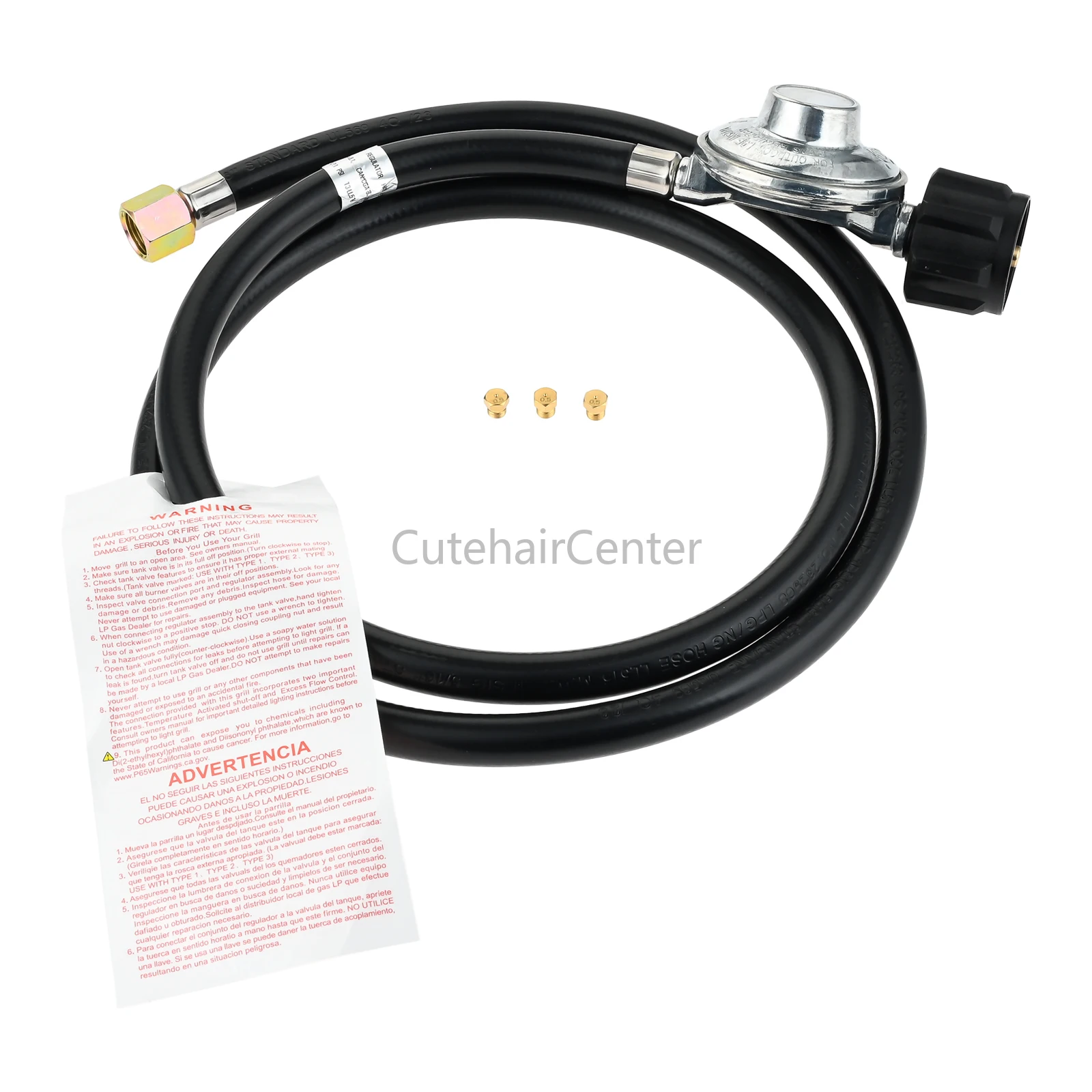 23080901 Natural Gas to Propane LP Conversion Set 5FT Regulator Hose with 0.5mm Orifices fit for Weber Genesis/Genesis II Grills