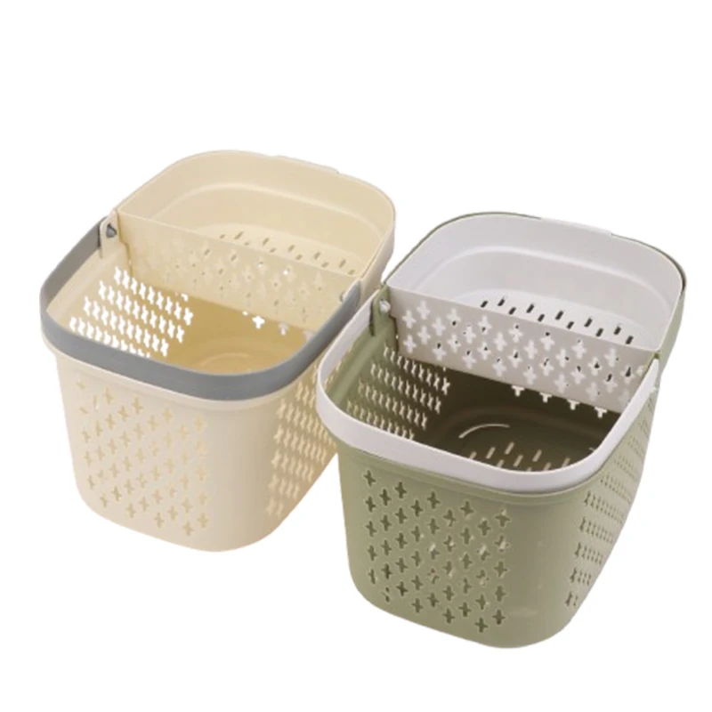 Toiletry Bin Stackable Storage Basket For Bathroom Kitchen Camp Gym Plastic Organizer Basket With Handles Drainage