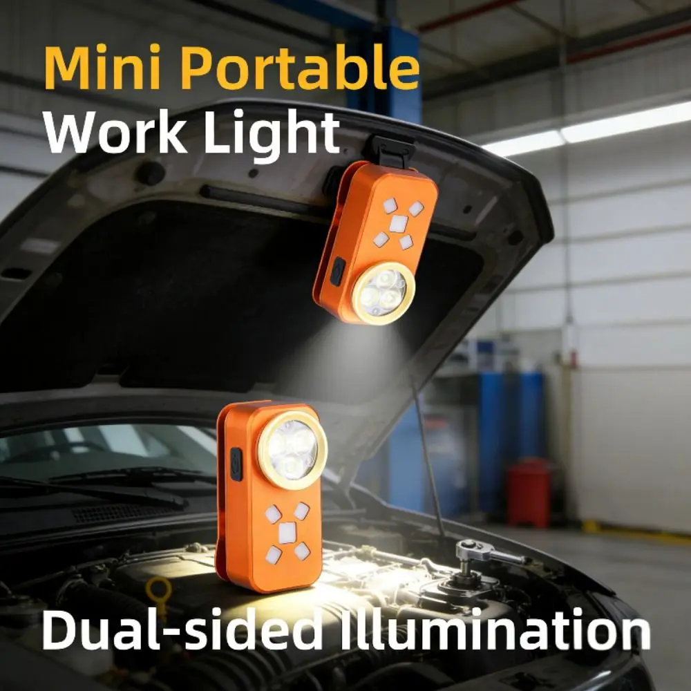 

Waterproof LED Clip Flashlight Aluminum Alloy Dual-Light Source Magnetic Clip Light USB Rechargeable Magnetic Clip Warning Lamp