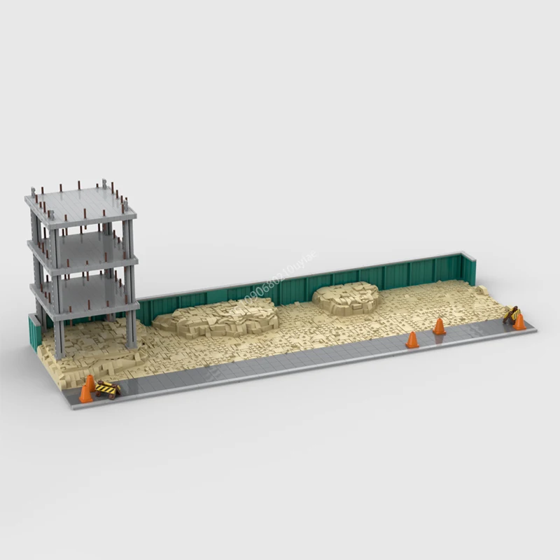 Moc Modular Construction Site Display for Sets:60409+60401+952403 Diorama Bricks City Crane Scene Building Blocks Blocks Toys