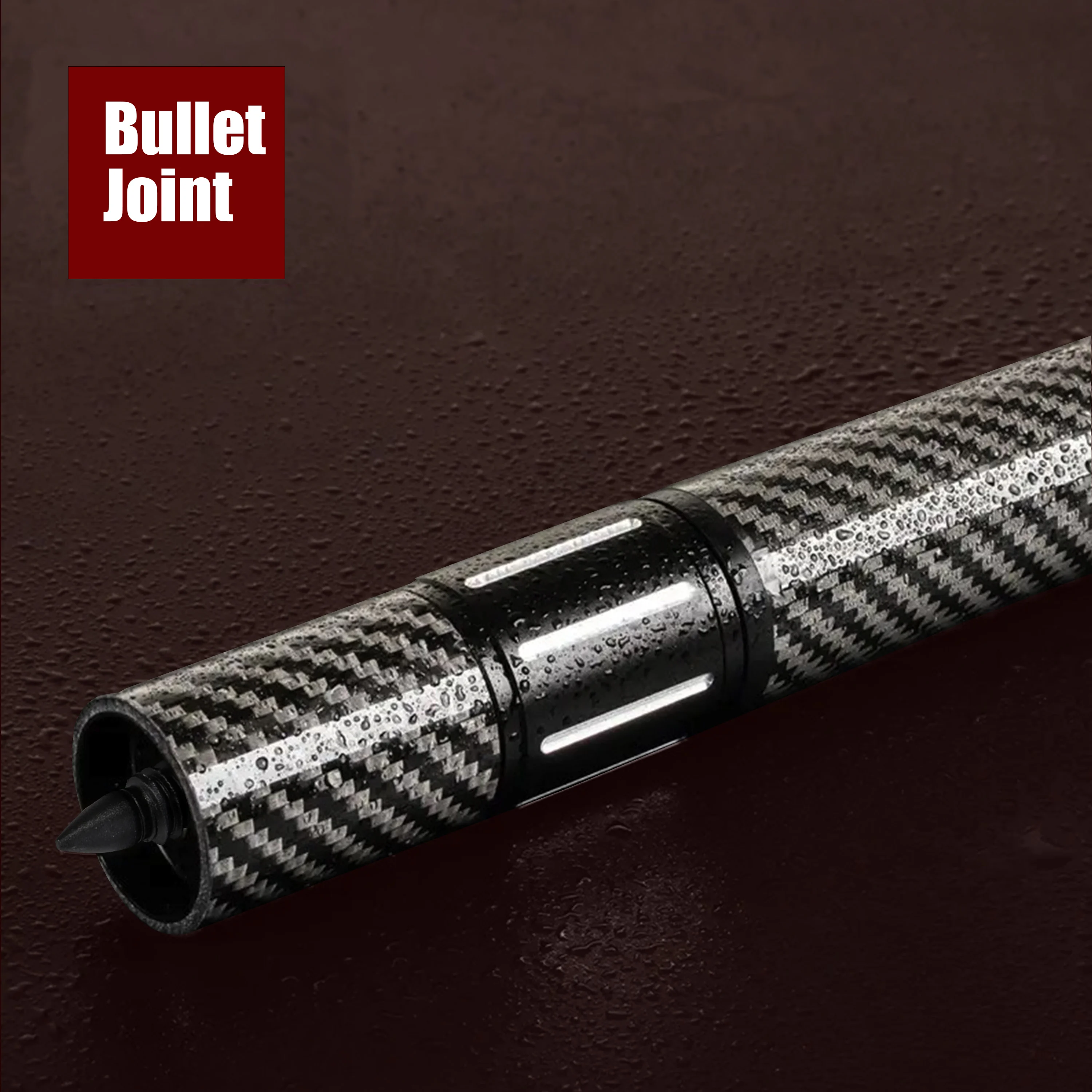 For Universal Pool Cue Carbon Fiber Telescopic Cue Extension Butt with Bullet Joint Pin - Pro Series 9-Ball Pool Cue Accessory