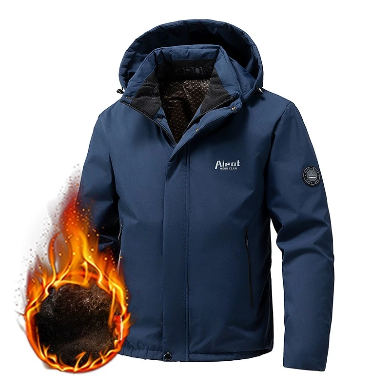 2025 Winter Down Padded Jacket Men Middle-aged Elderly Casual Fashion Down Jacket Dad Suit Plush Thick Graphene Warm Cotton Suit