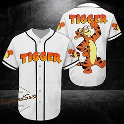 Tigger White Yellow Disney Baseball Jersey Tigger Winnie The Pooh Black Orange Disney Unisex Cartoon Graphic Casual Outfits