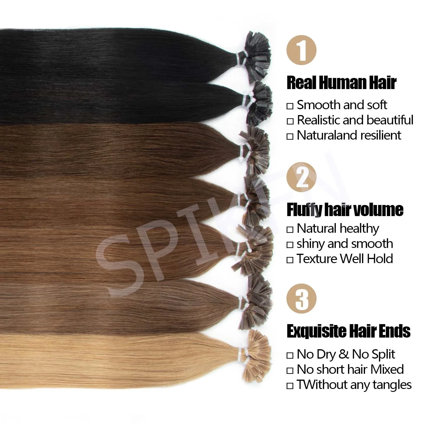 50Pcs 30G/Pack K Tip Human Hair Extensions For woman Itip I TIP U TIP Real Remy Huamn Hair Extensions Brown black Blonde Wig