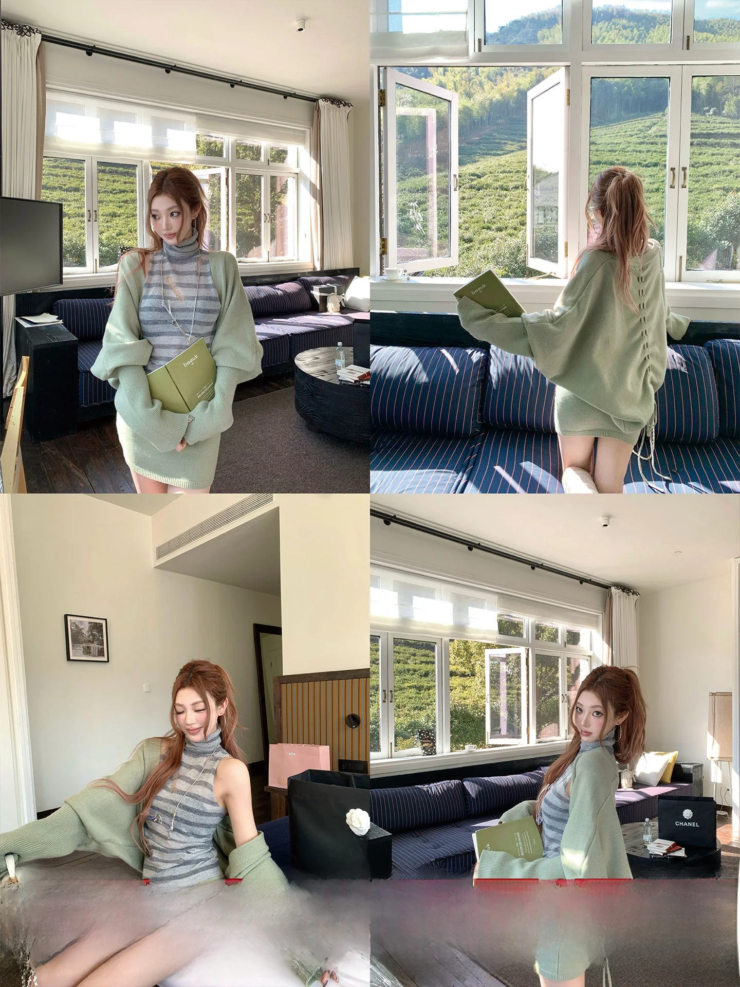 

Spring Morning Light Wind Early Spring Korean Sle Pure Desire Color Wool Open Cardigan Versatile Loose Knitted Jaet