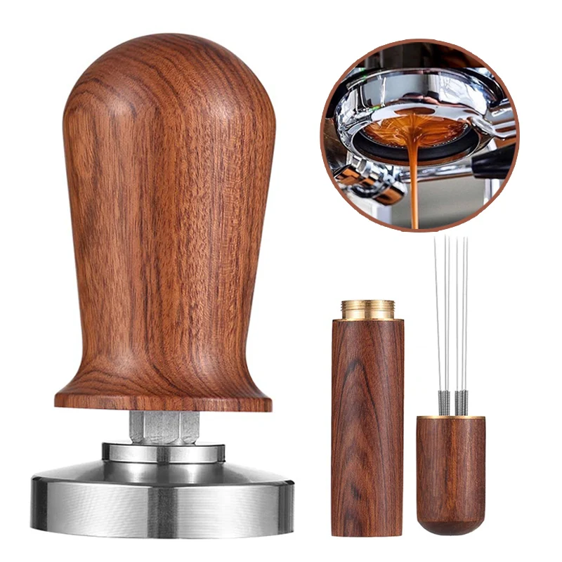 

Espresso Tamper with Calibrated Spring Loaded Coffee Tamper 51mm 53mm 58mm Tampers and Coffee Stirrer Barista Cafe Coffee Tools