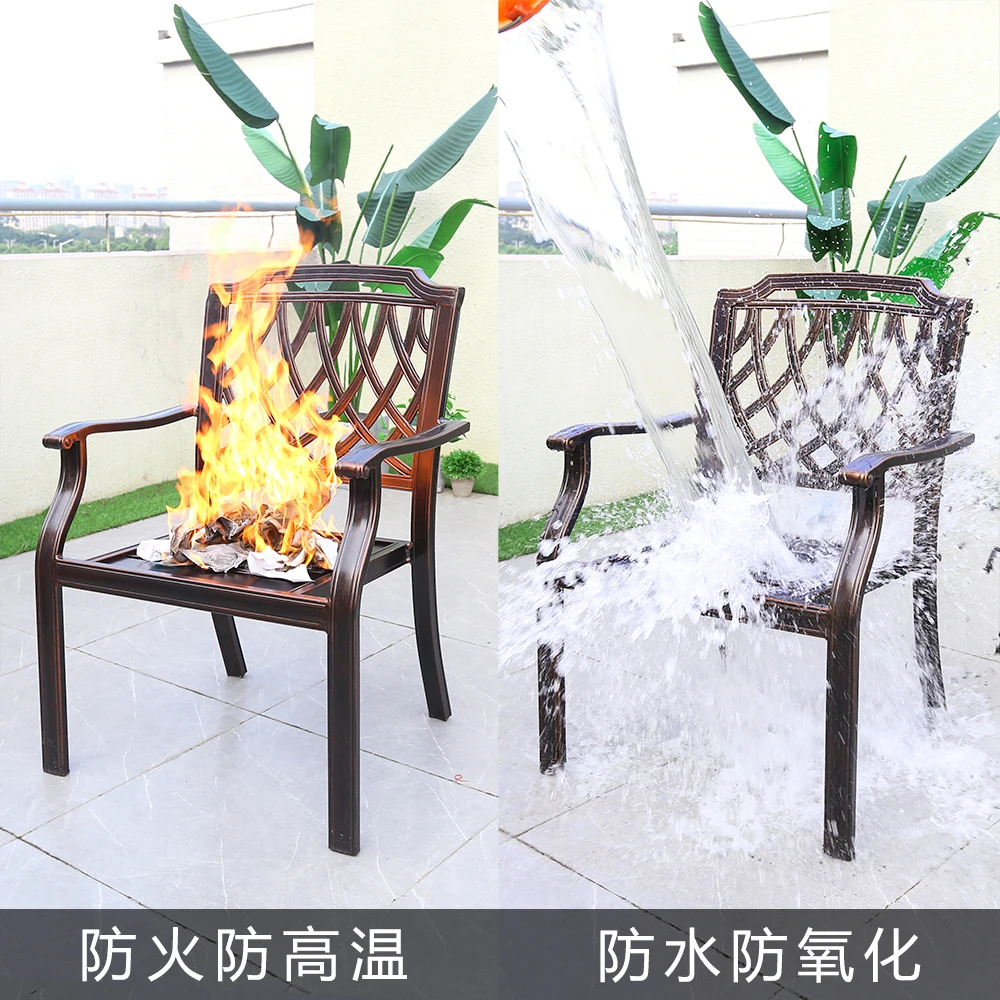 Outdoor cast aluminum  Leisure chairs Courtyard villa  Outdoor stalls Table and chair kits Balcony