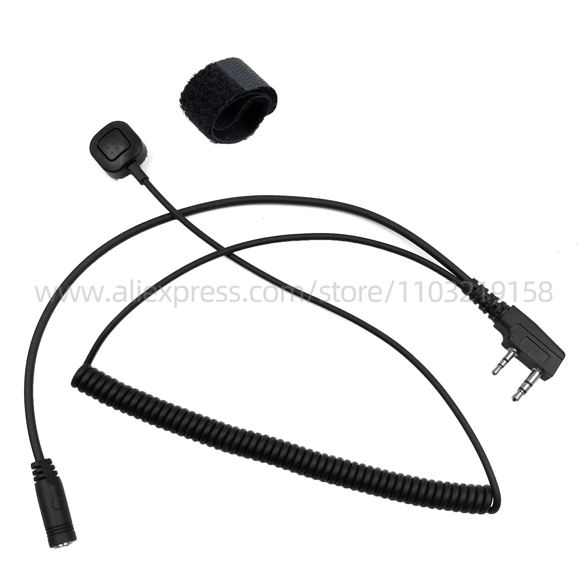 BAOFENG 2 Pin With PTT to 3.5mm Walkie Talkie Earpiece Headset Adapter Cable Compatible with BAOFENG UV-5R BF-888S Two Way Radio