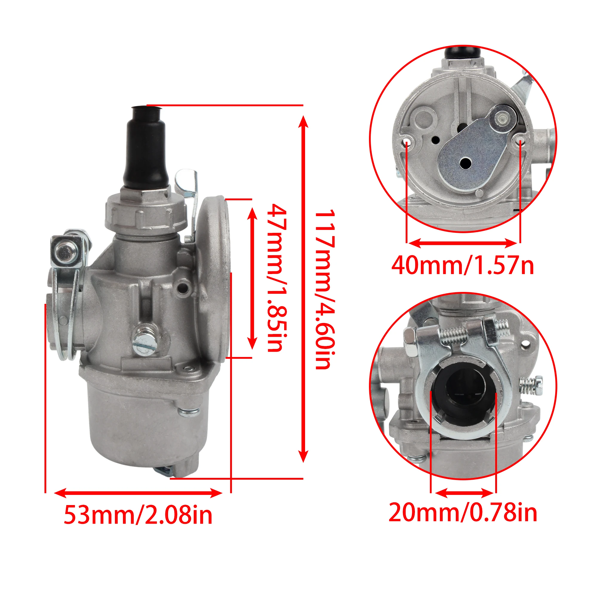 40-5 Float Carburetor for CG430 520 43CC 52CC TL43 TB43 TU43 TL52 BG 2-Stroke Engine Dirt Pit Bike Motorcross Universal Parts