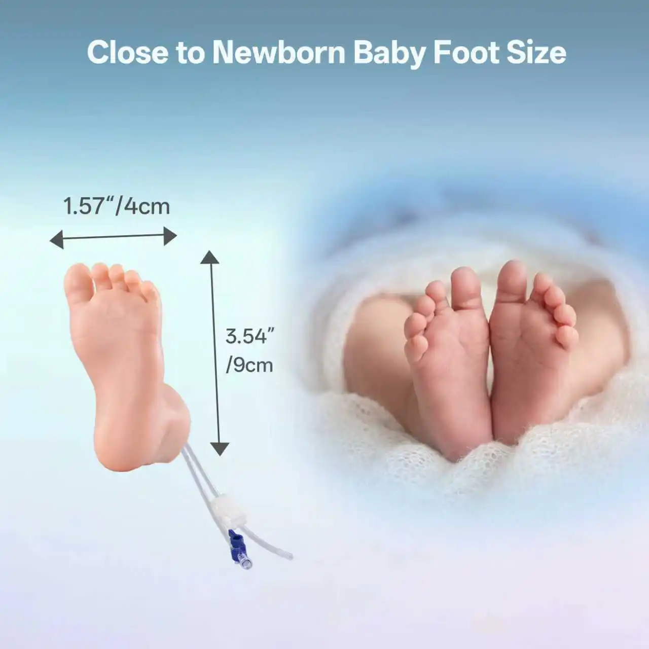 Infant Heel Stick Training Model Kit, Newborn Foot Blood Sampling Simulator with Simulated Blood Collection, Reusable Medical Tr