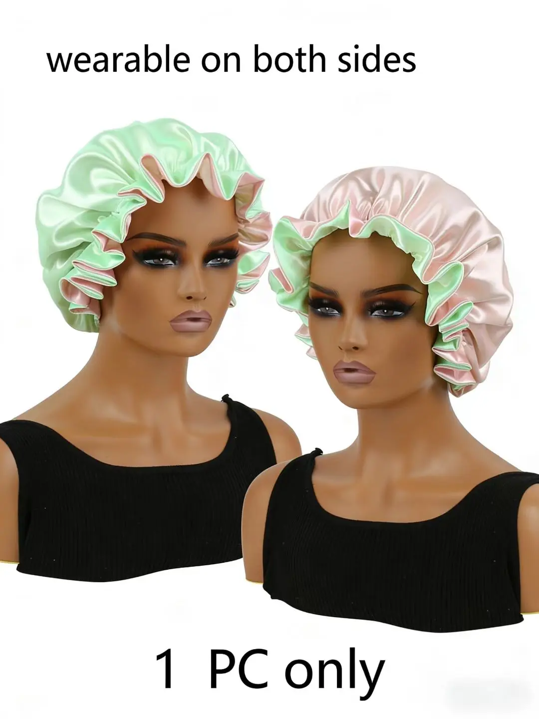 Double-layer Two-tone Soft Sleep Cap, Women's Night Cap, Beauty Care Cap