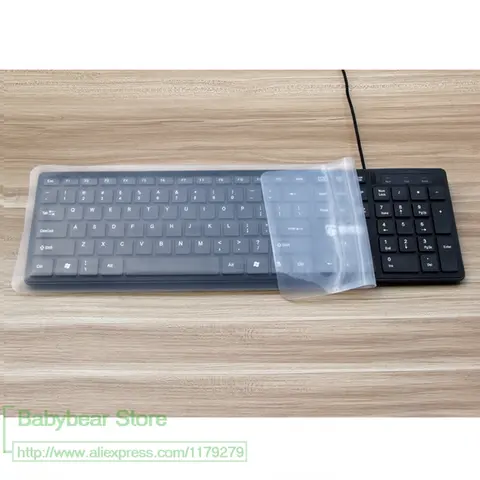 44*14cm Silicone Keyboard Protector Cover Skin for Computer Desktop Keyboards for 19'' 21.5'' 22.1'' 23'' 24'' 27'' 29''