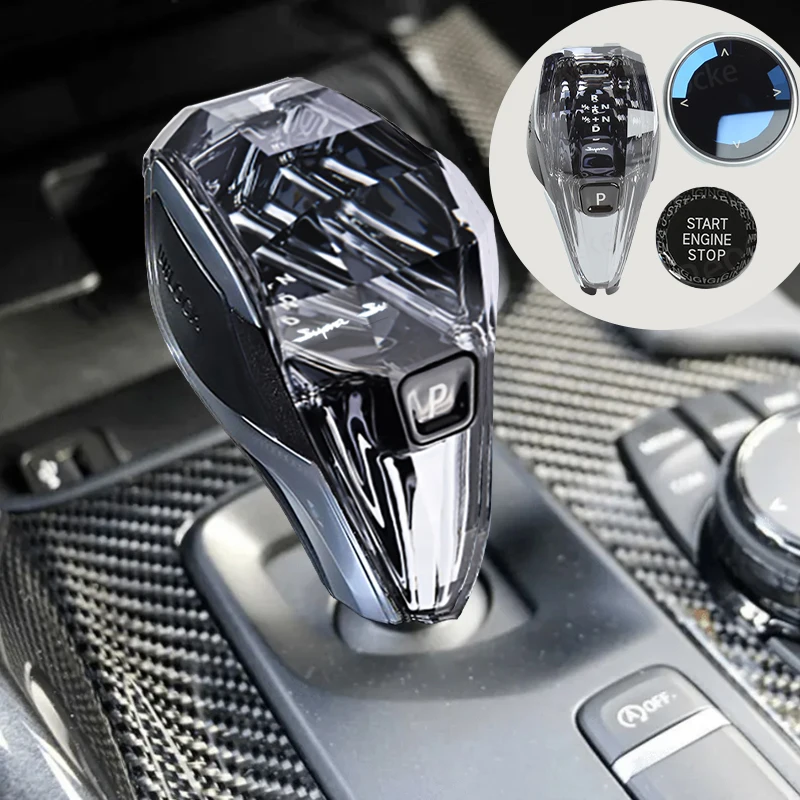 Crystal Gear Shift Knob Kit For Toyota Supra GR Sport A90 A91 Crystal Gear Lever Handle MK4 MK5 2019-2022 Gearbox Rod LHD RHD