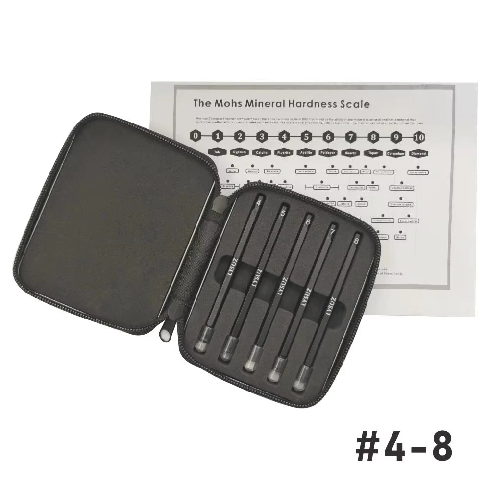 Mohs 4-8 Portable Minerals Hardness Scale Tester for Gemstones Jewelry Rough Stone Floor Construction Identification Tools