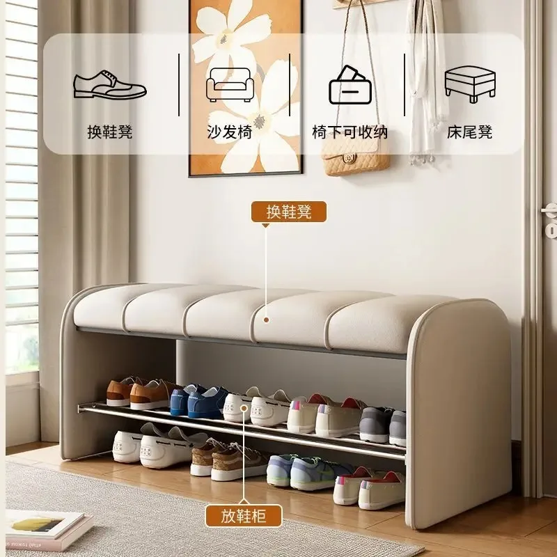 

Nordic Shoe Changing Stool Household Entrance Sofa Bench Stool Light Luxury Stool Simple Shoes Ottomans Wearing Shoe Ottomans