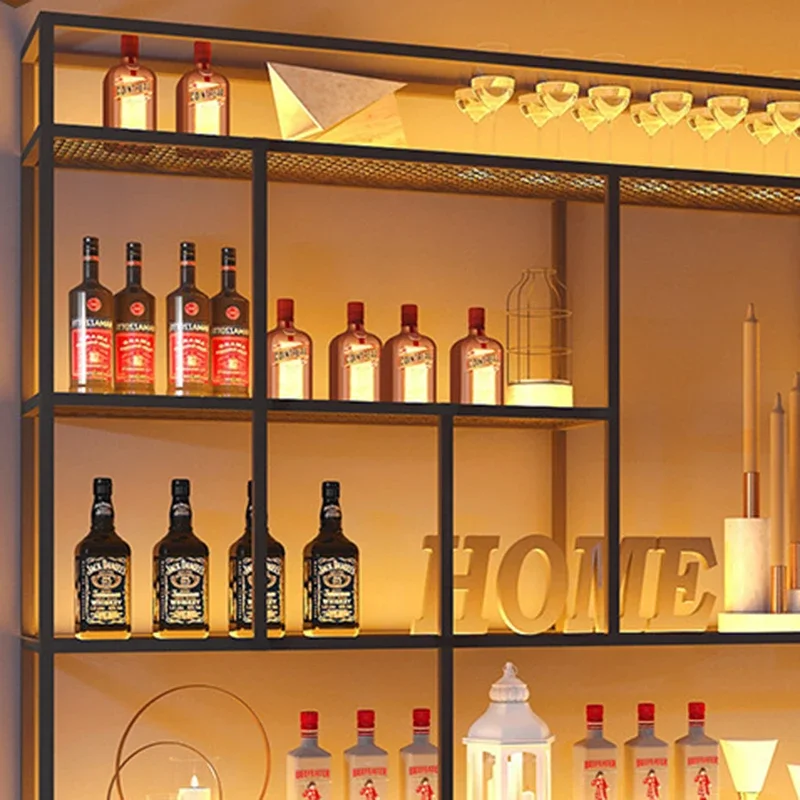 

Living Room Wine Rack Luxury Vertical Square Nordic Miniature Vintage Wine Cabinet Wall Buffet Liquor Bottles Vitrinas Furniture