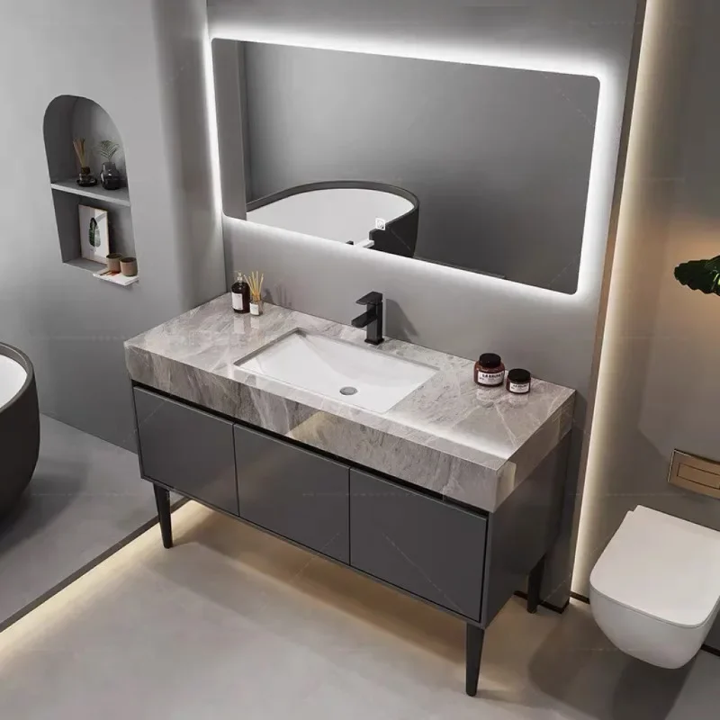 

Floor Combination Bathroom Cabinets Light Vintage Vanity Storage Bathroom Cabinets Mirror Makeup Mobili Per La Casa Furniture