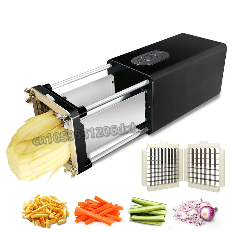 110V-240V Electric Potato Cutter Potato Chip Cutter Vegetable Cutting Machine Strip Dice Cube Slice Food Processor