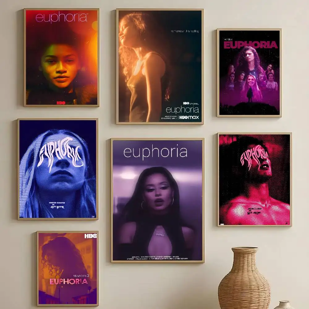Affiche de la série télévisée Euphoria, autocollant mural imperméable pour bar, salon, décoration vintage, impression de haute qualité.