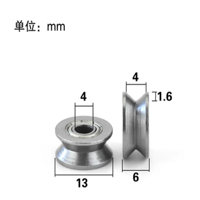 

1Piece 4X13X6X4X1.6 mm V-groove Carbon Steel Groove Pulley Bearing Pulley Pulley Roller Pay-off Guide Wheel Bearing