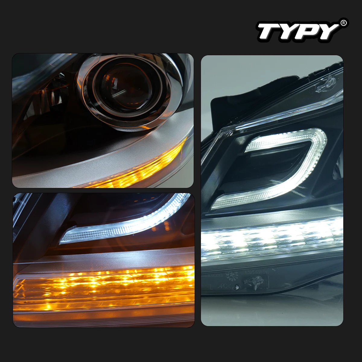 TYPY Car Headlights For Benz C-Class W204 2011-2013 LED Car Lamps Daytime Running Lights Dynamic Turn Signals Car Accessories