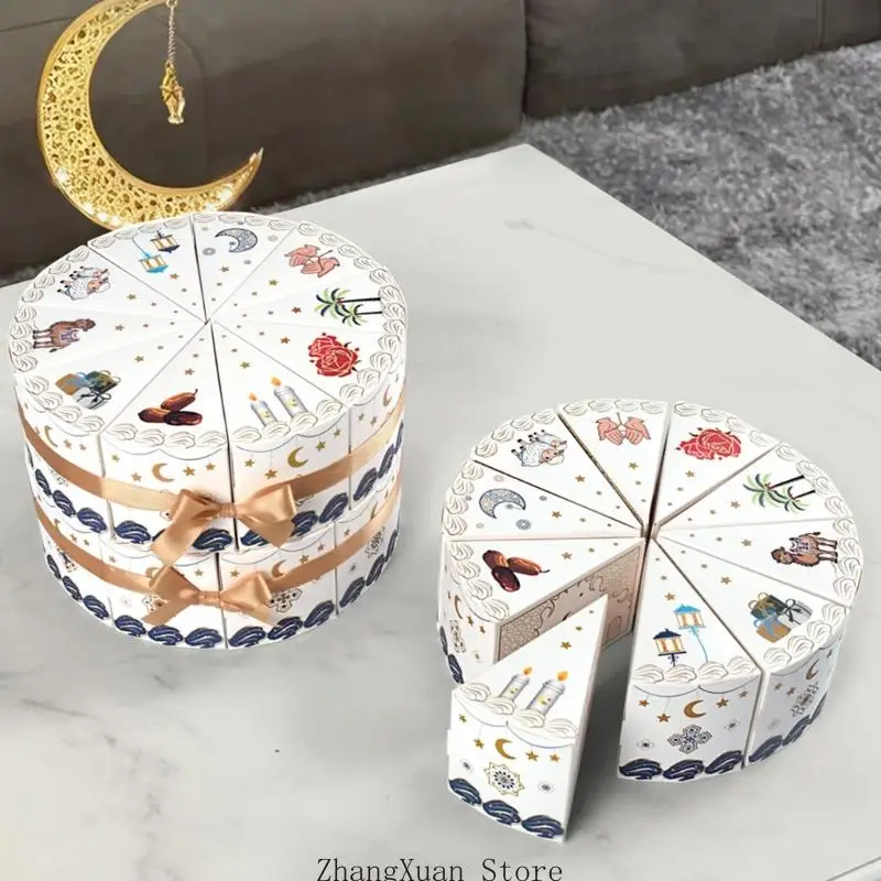 10 Stück dreieckige Kuchenform-Geschenkverpackungsboxen für Hochzeit, Geburtstag, Feier, 3 x – Detail 3