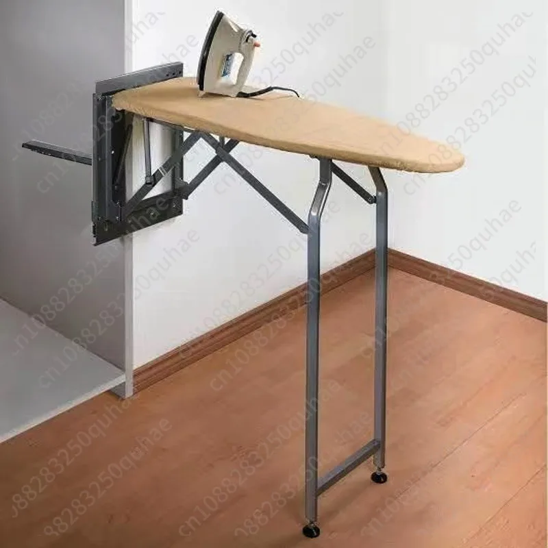 Cloakroom Cabinet Ironing Board, Retractable & Foldable, Electric Iron Holder, Vintage Style Drawer Pulls