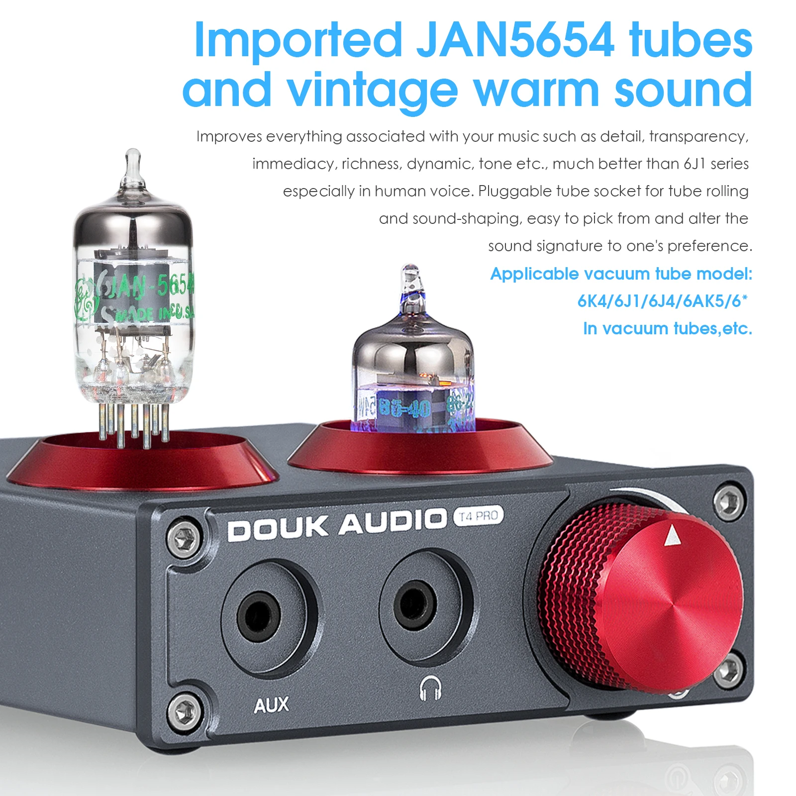 Douk Audio Mini JAN5654 Vacuum Tube Phono Preamp for Turntables Phone/PC/MP3/TV Home Stereo Audio Preamp Headphone Amplifier