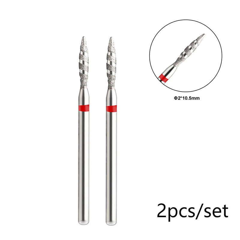 TP 2pcs Diamond Milling Cutters สําหรับเล็บเท้าเล็บเจาะเล็บเท้า Cuticle เครื่องมือทําความสะอาดเล็บแฟ้มหัว Accessorie