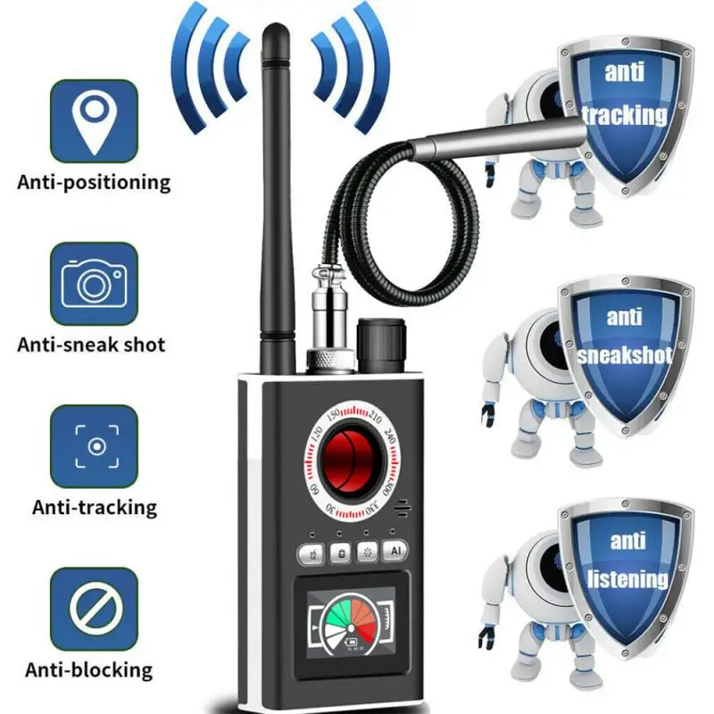 Imagem -05 - Detector de Sinal rf sem Fio Bug Gsm Gps Tracker Mini Câmera Finder Escaneamento Infravermelho ai Standby Detecção Automática K88