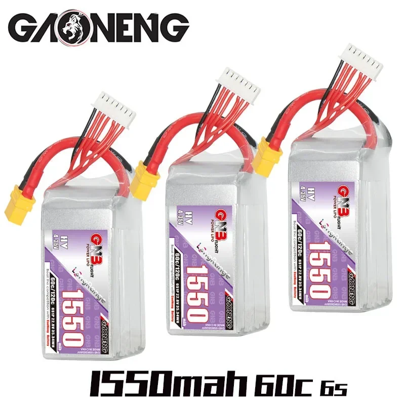 Original GNB 1550mAh 22.8V HV 60C Lipo Battery For RC Helicopter Quadcopter FPV Racing Drone 6S LiHV Battery With XT60 Plug