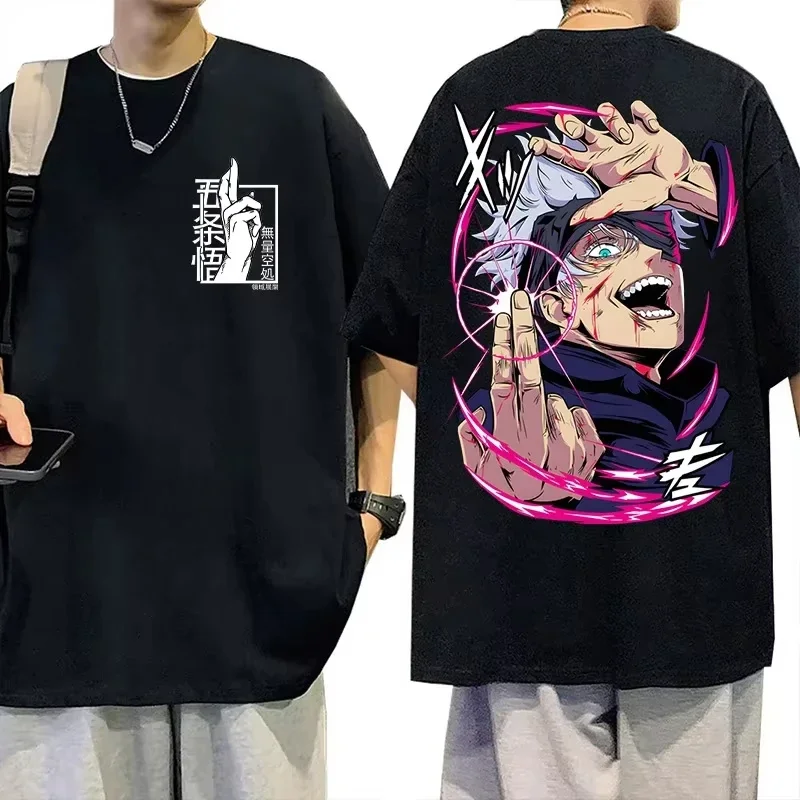 2025 japonais Anime Jujutsu Kaisen t-shirt hommes femmes Gojo Satoru nouveau Harajuku mode décontracté à manches courtes t-shirts couverture en coton en vrac