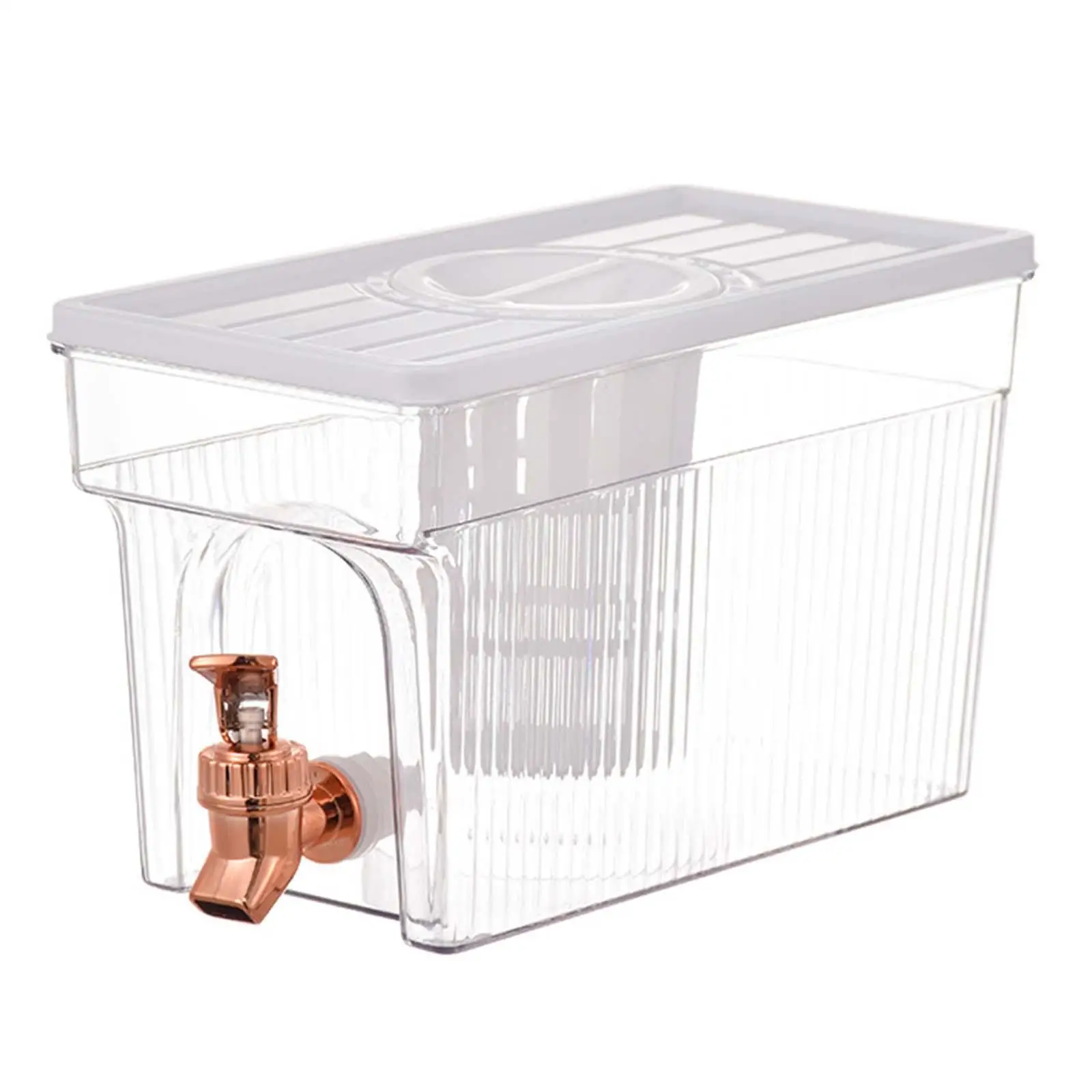 

Iced Beverage Dispenser Water Jug Fruit Teapot Lemonade Bucket Drink Container Refrigerator Cold Kettle with Tap for Party Home