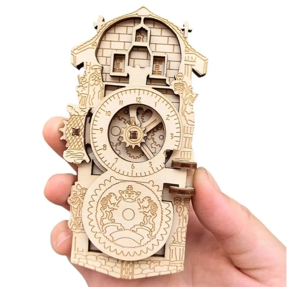 Wooden Prague Square Fridge Magnets Unique Design European Style Tourism Souvenir Magnets Handicraft Decoration