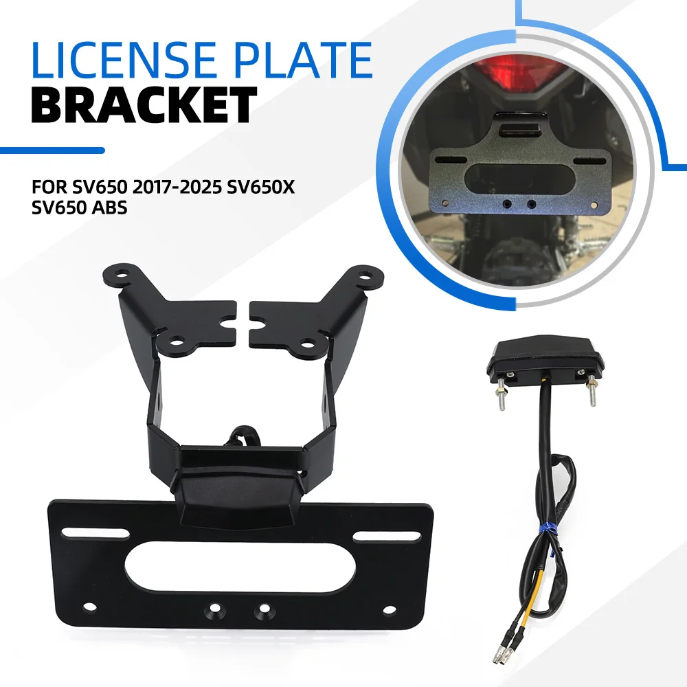 

Fit For SUZUKI SV650 2017-2025 SV650X SV650 ABS New License Plate Holder Fender Eliminator Rear Tail Tidy Registration Plate Kit