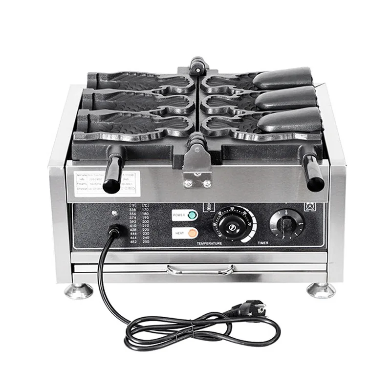 

3-Hole electric fish burner commercial large opening carving ice cream grain carving fish model