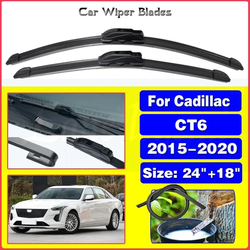 

Car Front Wiper Blades For Cadillac CT6 2015 2016 2017 2018 2019 2020 Windshield Windscreen Front Window 24"+18"