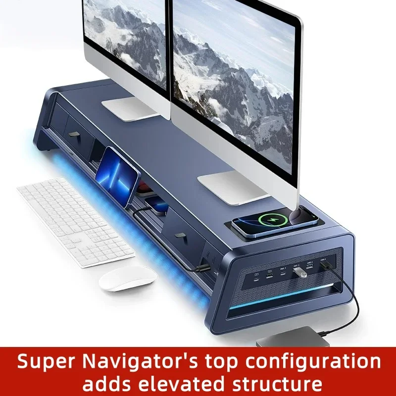 Computer height-increasing stand usb office magic tool desktop storage desktop monitor stand base neck guard