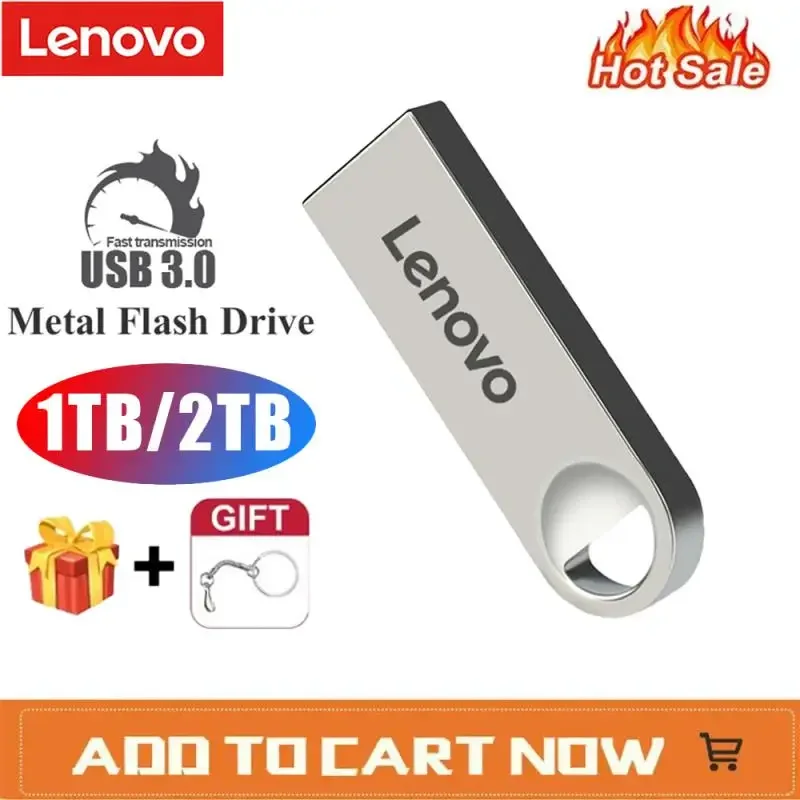 Lenovo-USB محرك فلاش عالي السرعة ، جهاز تخزين محمول ، عصا U مقاومة للماء ، قلم معدني ، 2 2.8 ، 1 من outg ، هدية العيد