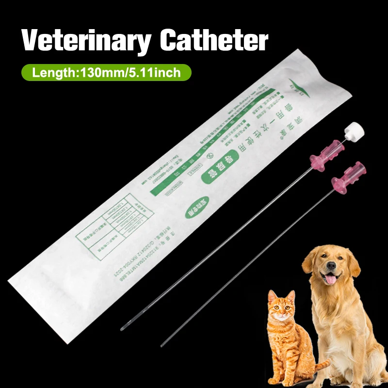 Cat with Stylet 3Fr End Hole 4Fr Side Holes Veterinary Urinary Cat Catheters