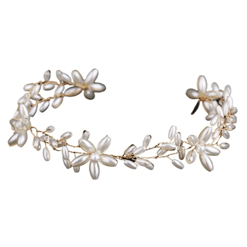 

*Handmade Elegant Women Bridemaid Wedding Party Pearl Bridal Headband Banquet Hairband For Girls Fashion Jewelry Accessories