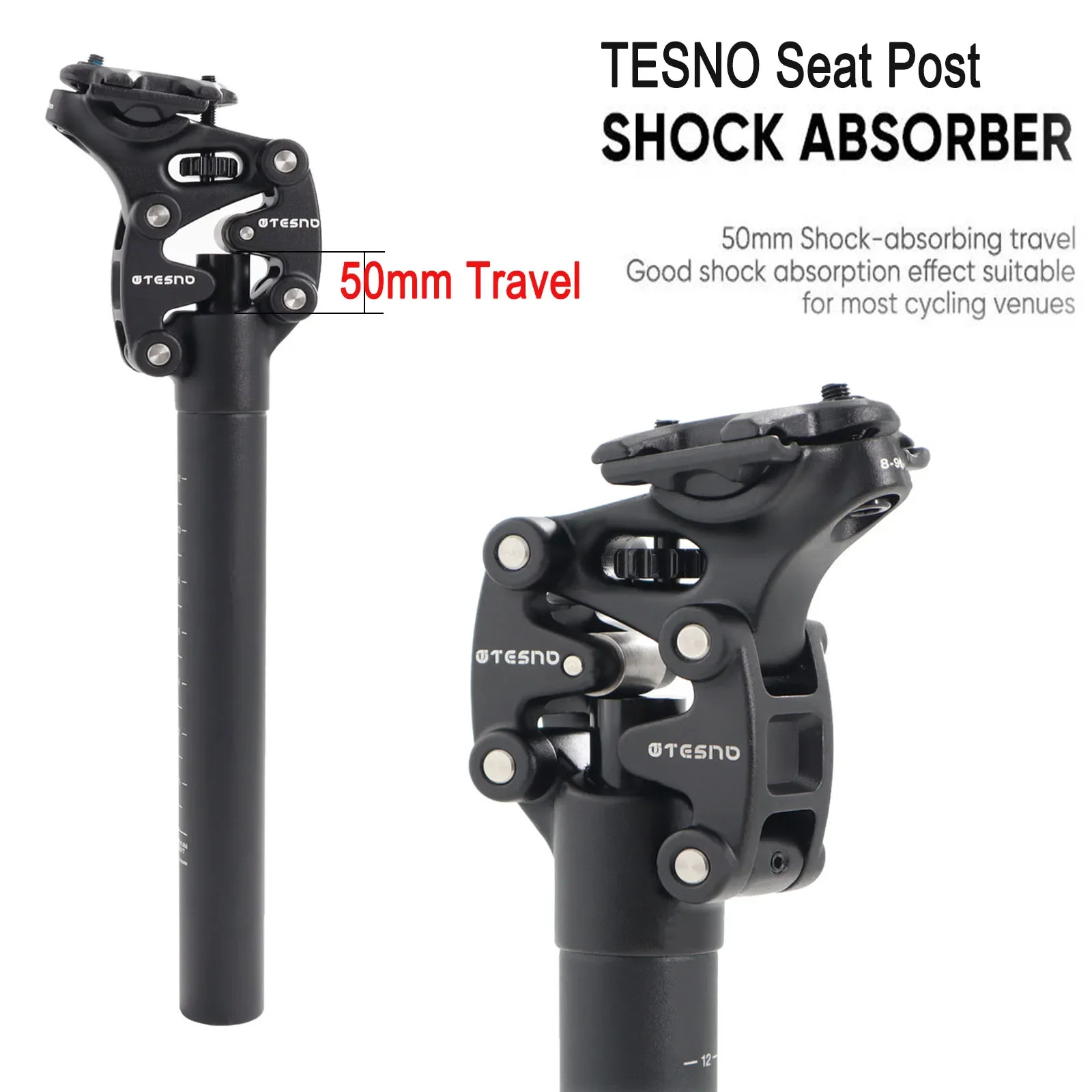 TESNO-MTB Bicycle Shock Absorber Seatpost, Bike Seat Post Dropper, Suspensão de Altura de Viagem Manual, 27.2mm, 30.9mm, 31.6mm, Tube