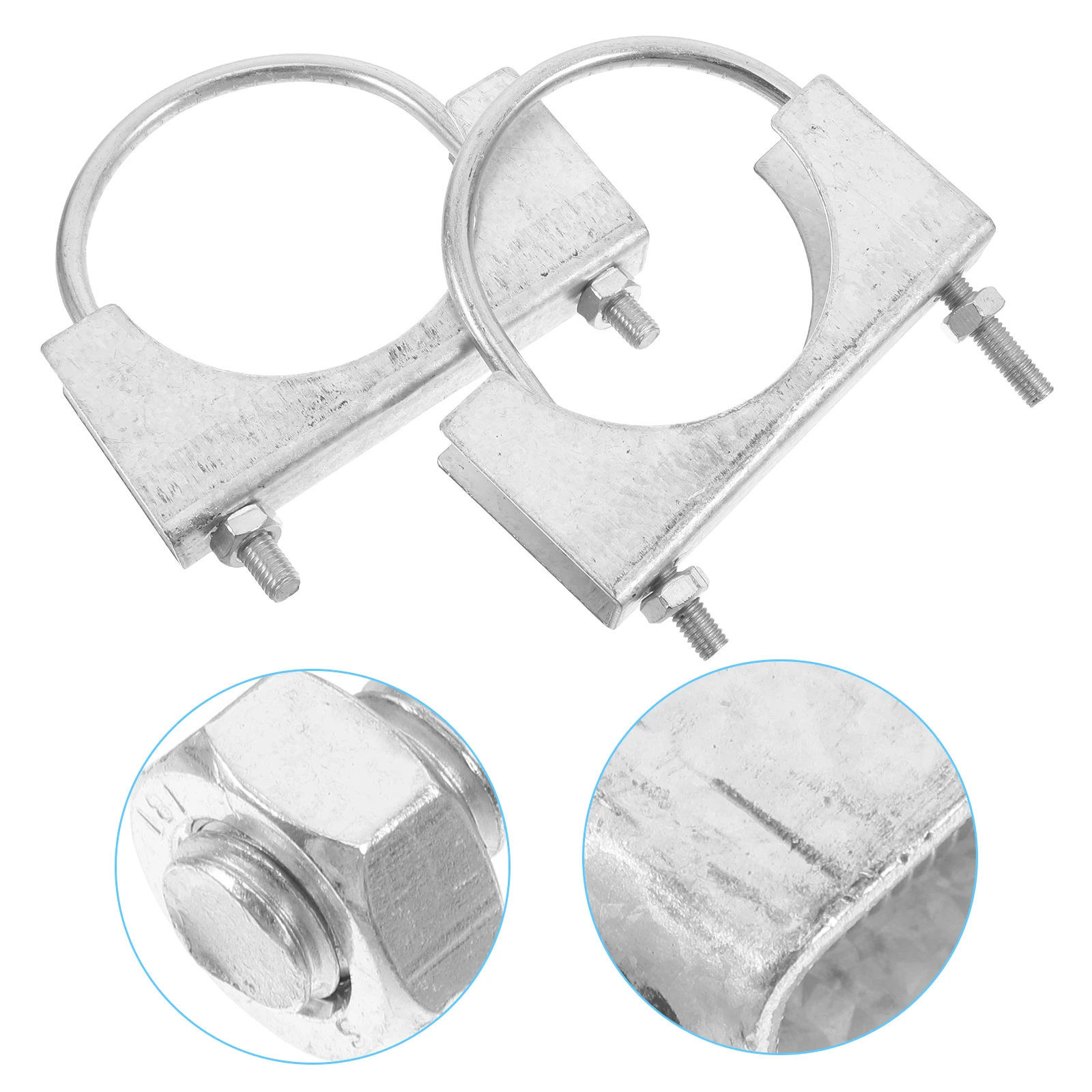 

2pcs Chicken House Water Pipe Clamp U tube Heavy Duty Silver Galvanized Sheet Stock Connector Durable Stable Farm