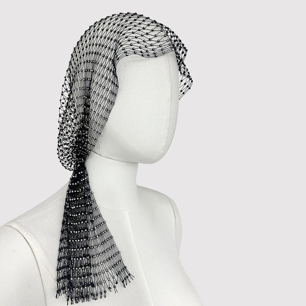 Glänzendes Strass-Netz-Stirnband für Damen, Y2K-Kopfschmuck, Hohlnetz-Stirnband für Musikfestivals, Abschlussbälle und Partys, Haaraccessoires – Detail 5